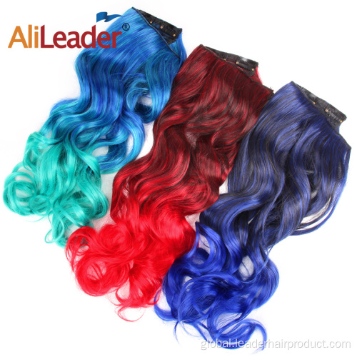 Clip In Hair Extensions Synthetic Hairpiece Body Wave 5-Clips In Hair Extension Manufactory